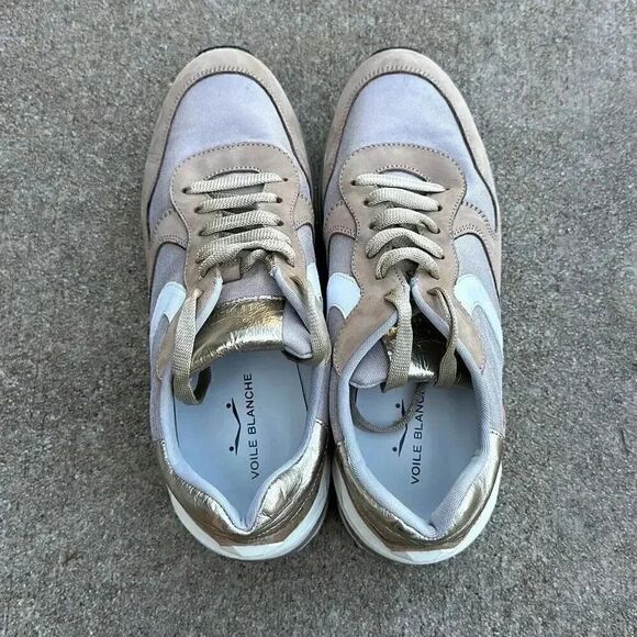 Voile Blanche Sneakers Leather Platform Size 40 - Picture 6 of 14